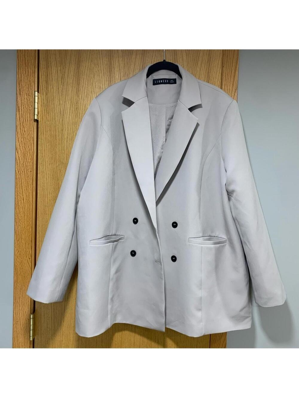 Lioness Wyoming Oversized Blazer Jacket in Grey - Size XXL - Picture 2 of 6